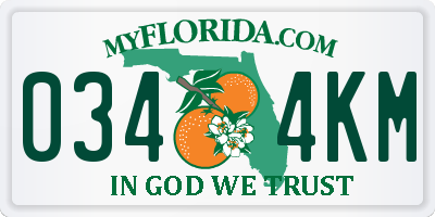 FL license plate 0344KM