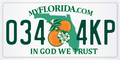 FL license plate 0344KP