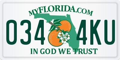 FL license plate 0344KU