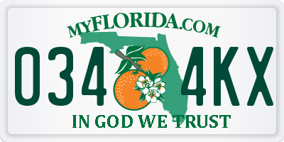 FL license plate 0344KX
