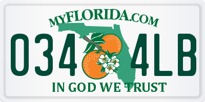 FL license plate 0344LB