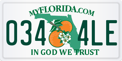 FL license plate 0344LE