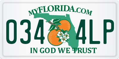 FL license plate 0344LP
