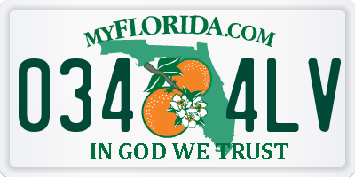FL license plate 0344LV