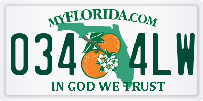 FL license plate 0344LW