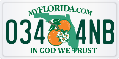 FL license plate 0344NB