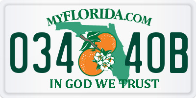 FL license plate 0344OB