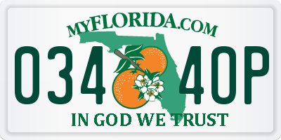 FL license plate 0344OP