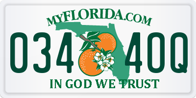 FL license plate 0344OQ