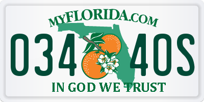FL license plate 0344OS
