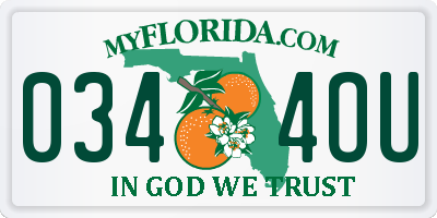 FL license plate 0344OU