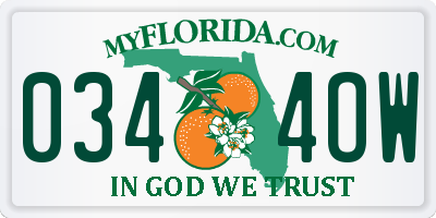 FL license plate 0344OW