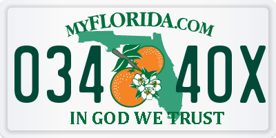 FL license plate 0344OX