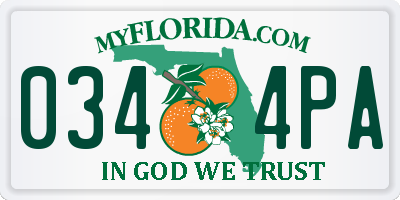 FL license plate 0344PA