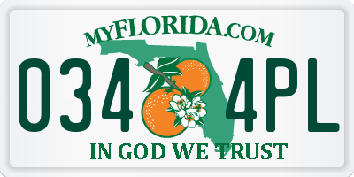 FL license plate 0344PL