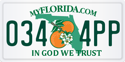 FL license plate 0344PP