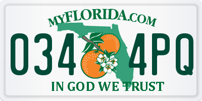 FL license plate 0344PQ
