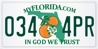 FL license plate 0344PR