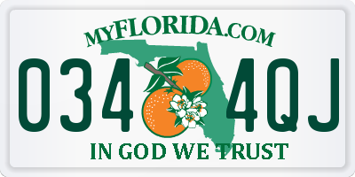 FL license plate 0344QJ