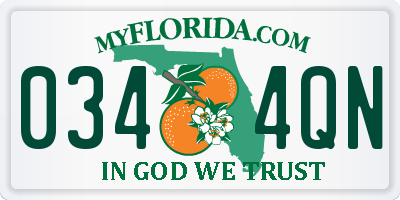 FL license plate 0344QN