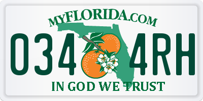 FL license plate 0344RH