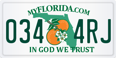 FL license plate 0344RJ