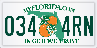 FL license plate 0344RN