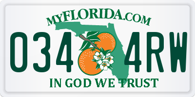 FL license plate 0344RW