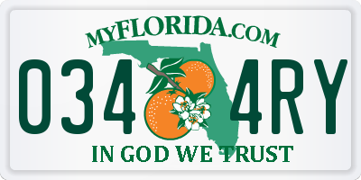 FL license plate 0344RY