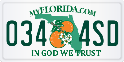FL license plate 0344SD