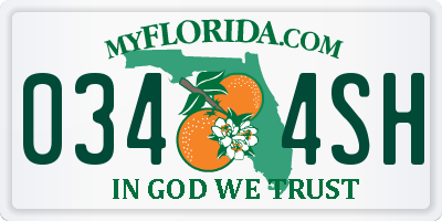 FL license plate 0344SH