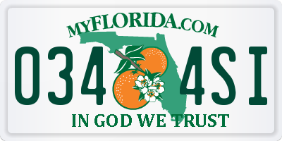 FL license plate 0344SI