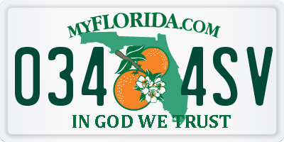 FL license plate 0344SV