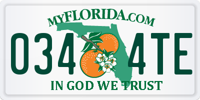 FL license plate 0344TE
