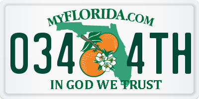 FL license plate 0344TH