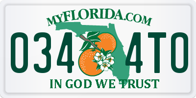 FL license plate 0344TO