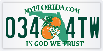 FL license plate 0344TW
