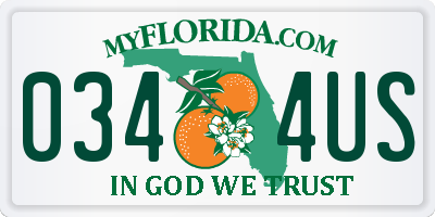 FL license plate 0344US