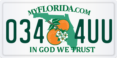 FL license plate 0344UU