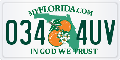 FL license plate 0344UV