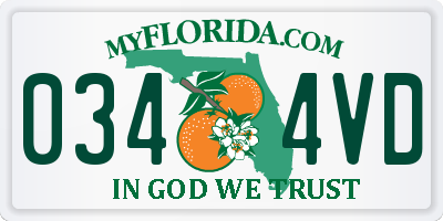 FL license plate 0344VD