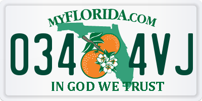 FL license plate 0344VJ
