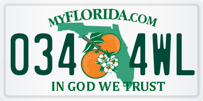 FL license plate 0344WL