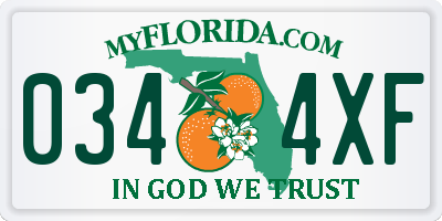 FL license plate 0344XF