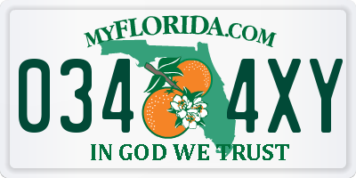 FL license plate 0344XY