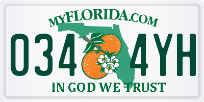FL license plate 0344YH