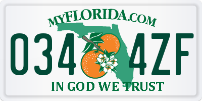 FL license plate 0344ZF