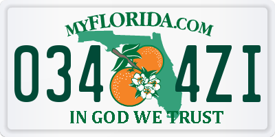 FL license plate 0344ZI