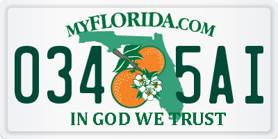 FL license plate 0345AI