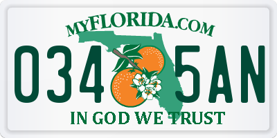 FL license plate 0345AN